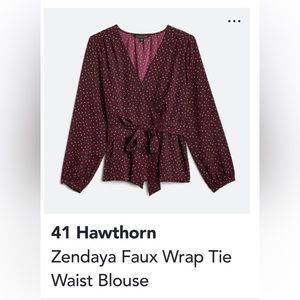 Hawthorn Zendaya Faux Wrap Tie waist Blouse.